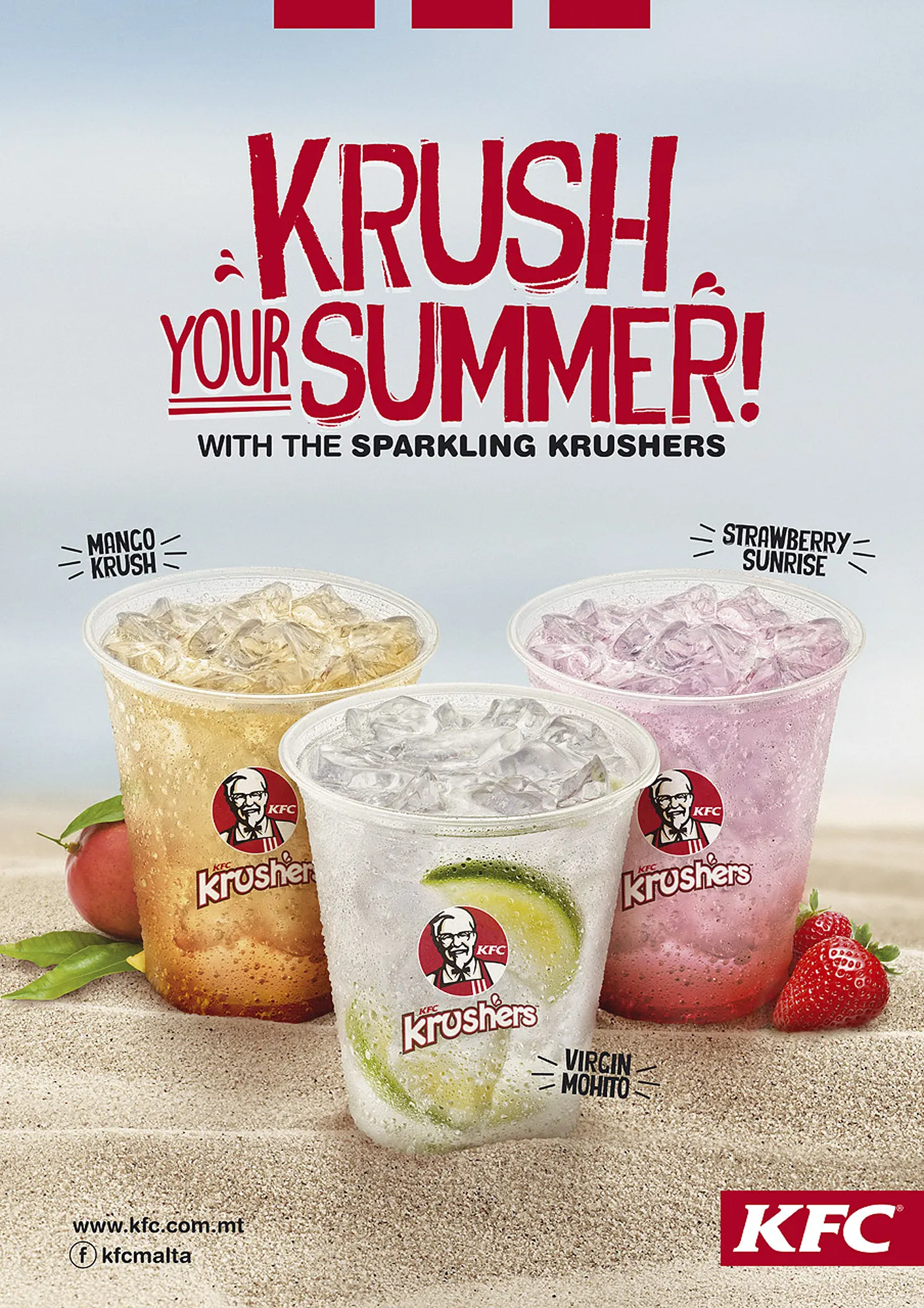KFC Poster Beverage Sparkling Krushers — commercial advertising campaign by Stephen Galea, Malta