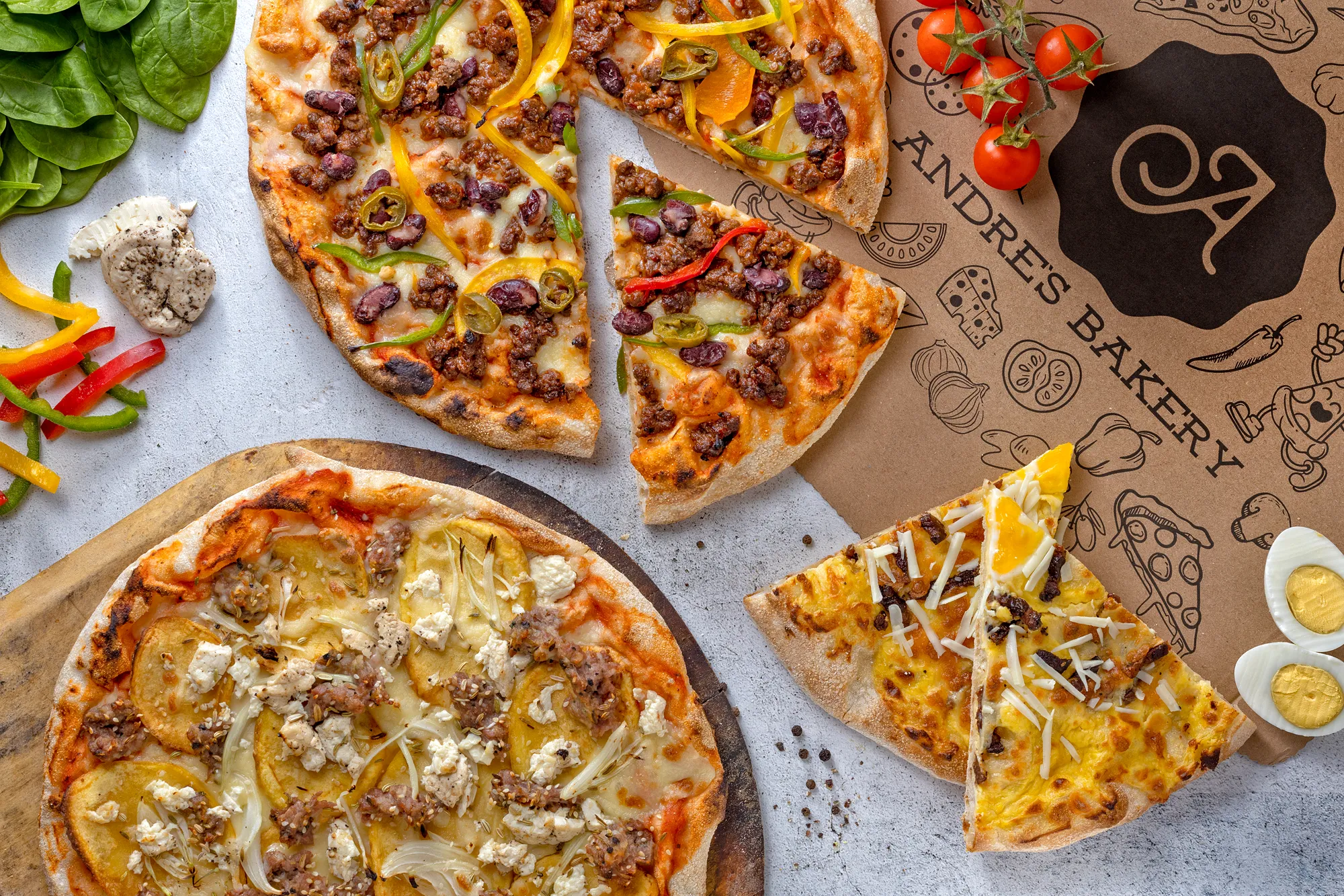 Andresbakery Pizza Food — commercial food photography by Stephen Galea, Malta