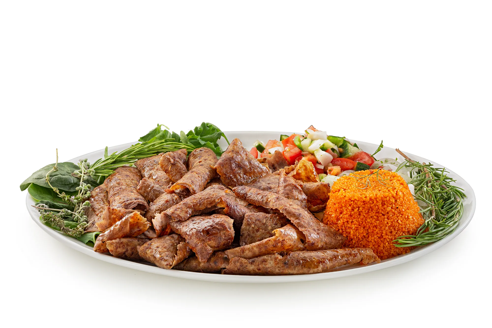 Kebab Factory Grilled Meat Dish Restaurant Food — product photography on white by Stephen Galea, Malta