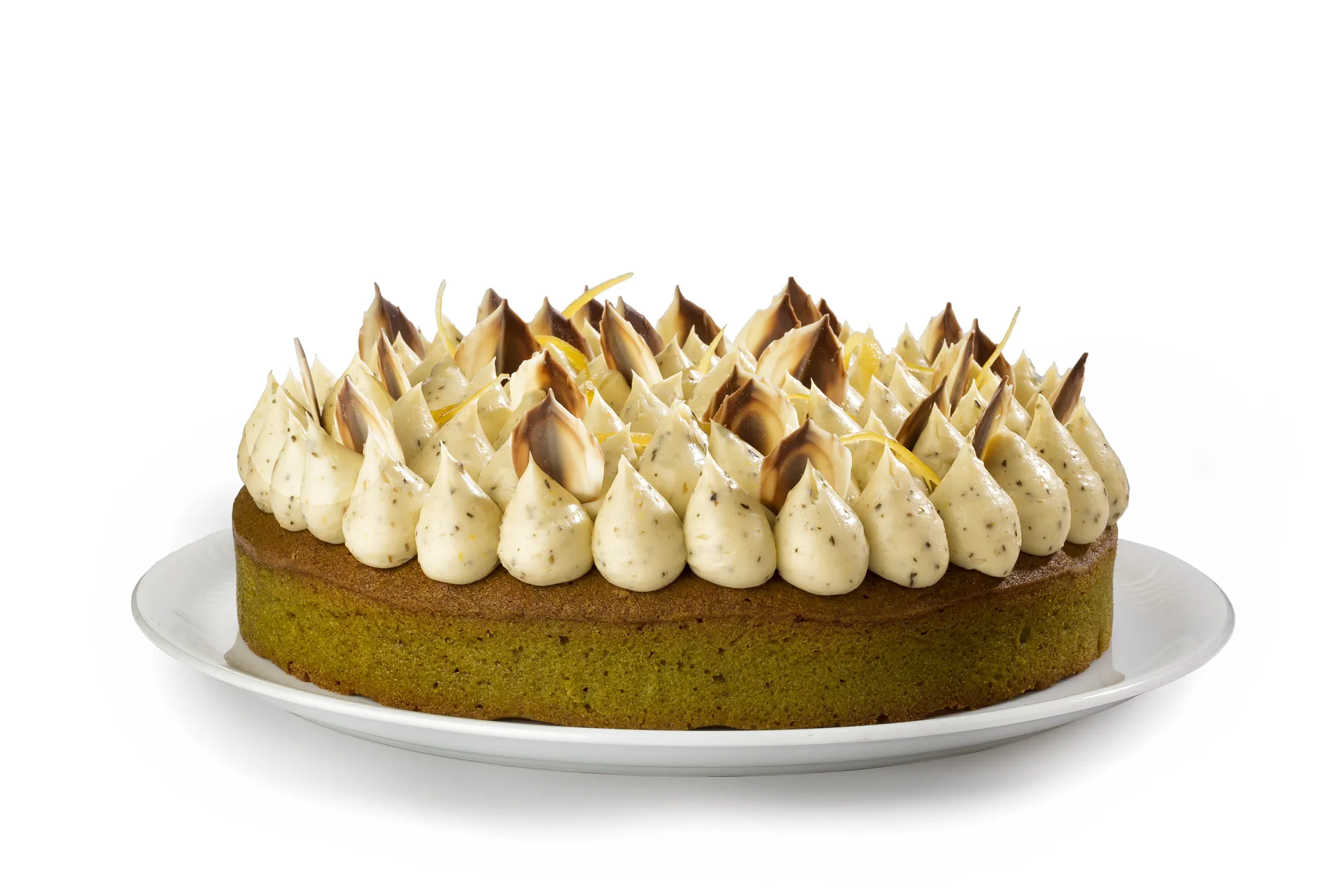 Matcha Cake Lemon Cream Icing — product photography on white by Stephen Galea, Malta