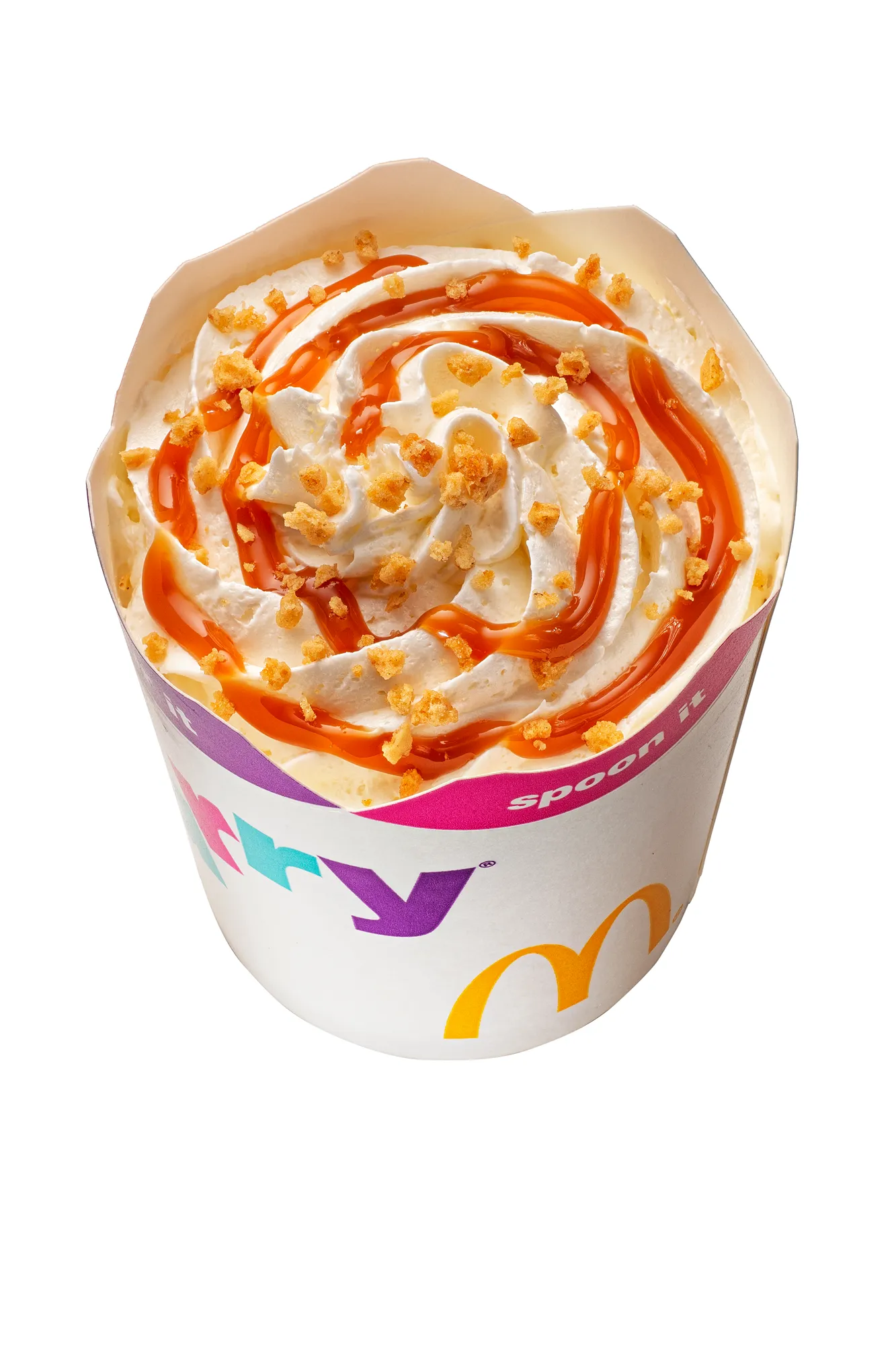 McDonald's Mcflurry White Highangle Background Product — product photography on white by Stephen Galea, Malta