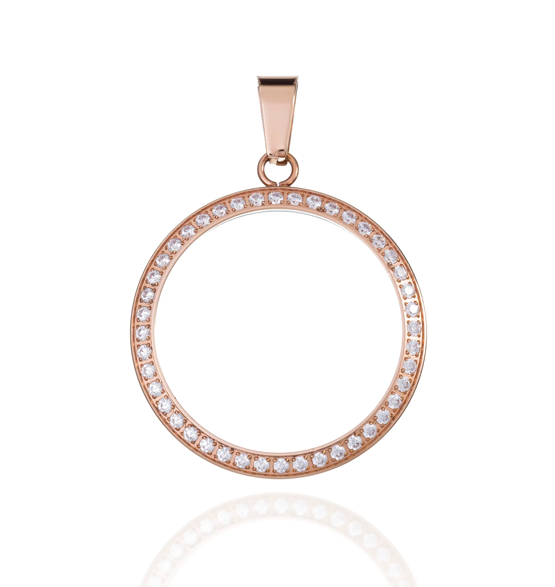 Mvintage Rose Gold Circle Pearl Diamonds — product photography on white by Stephen Galea, Malta