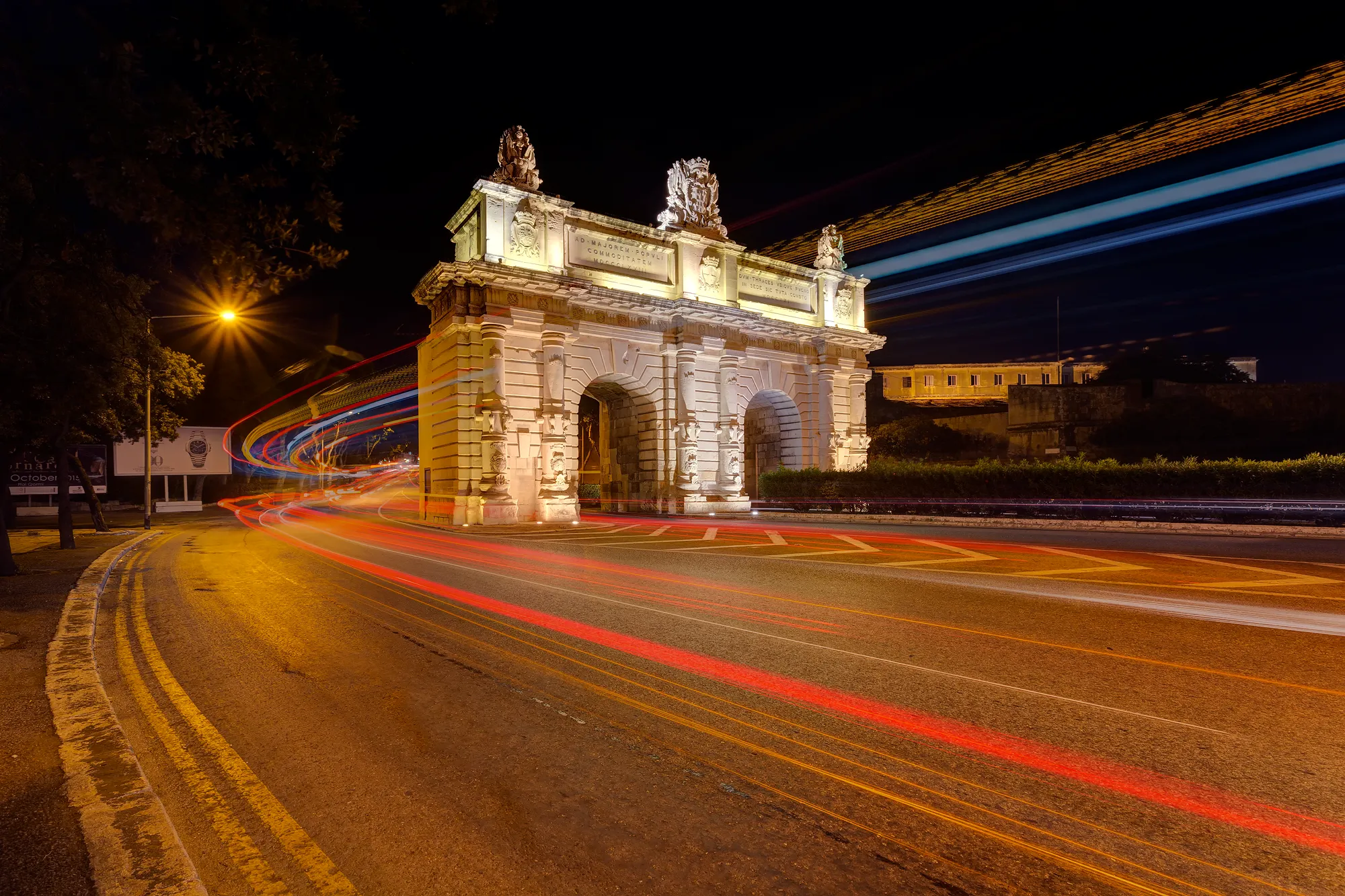 Bombi Gate Floriana Night Long Exposure — Malta location photography by Stephen Galea, Malta