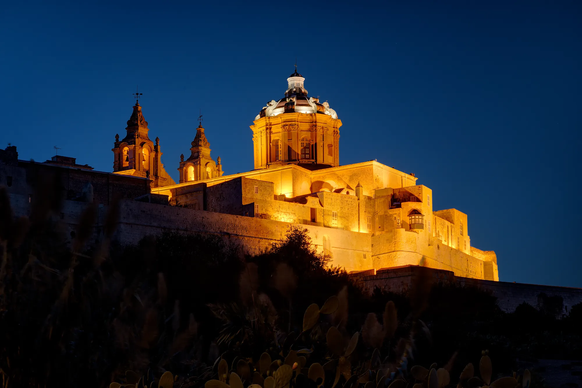Mdina Cathedral Night Exterior — Malta location photography by Stephen Galea, Malta