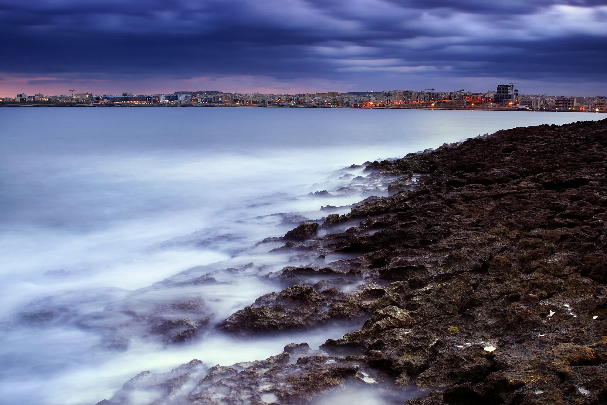 Mistra Bay Coastal Seascape Long Exposure — Malta location photography by Stephen Galea, Malta