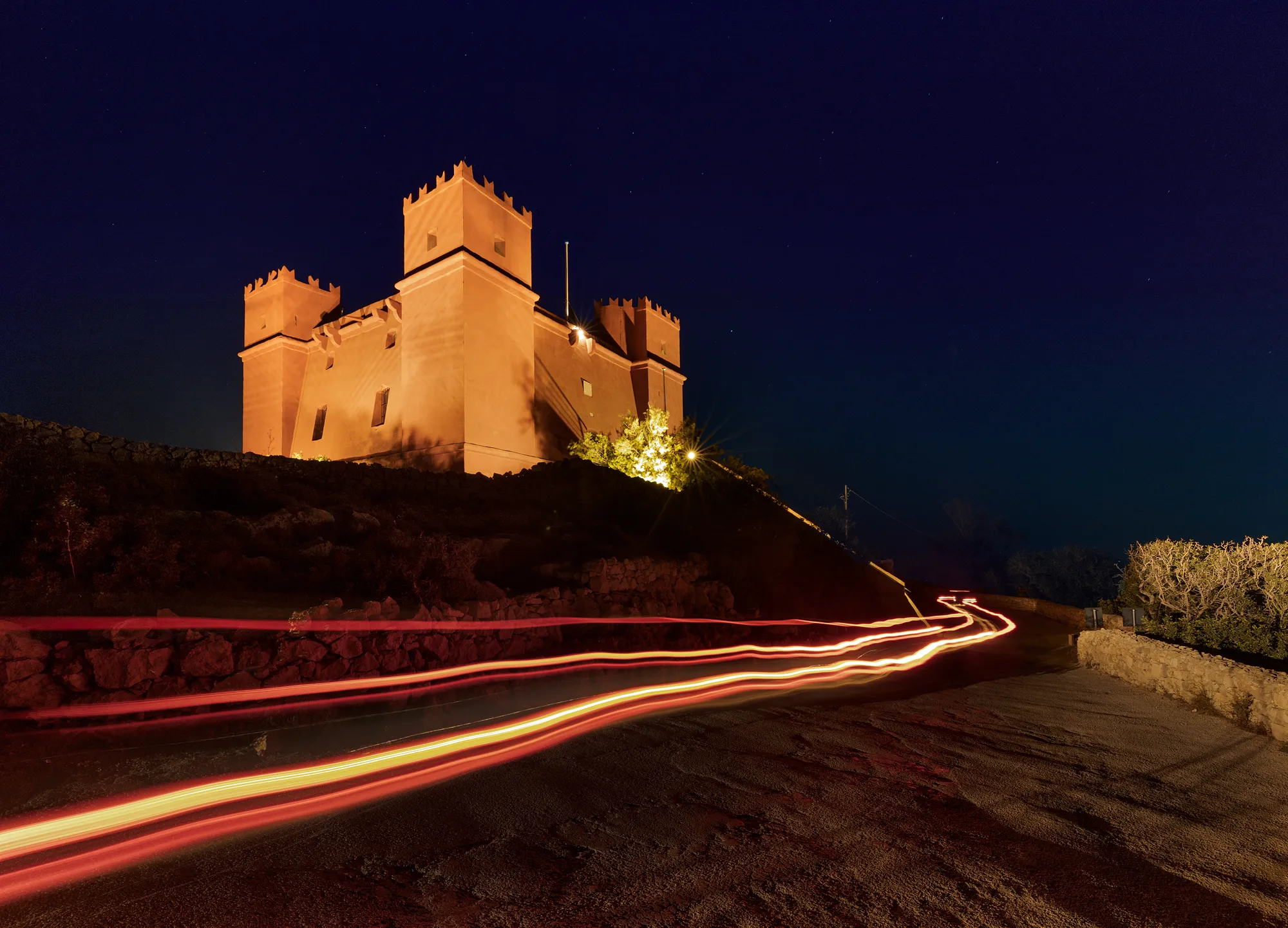 Red Tower Mellieha Night — Malta location photography by Stephen Galea, Malta