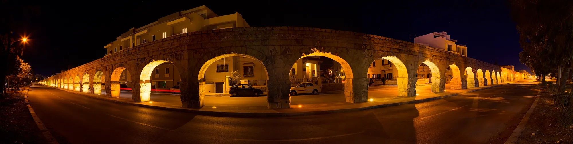 Wignacourt Aqueduct Roman Arches Night — Malta location photography by Stephen Galea, Malta