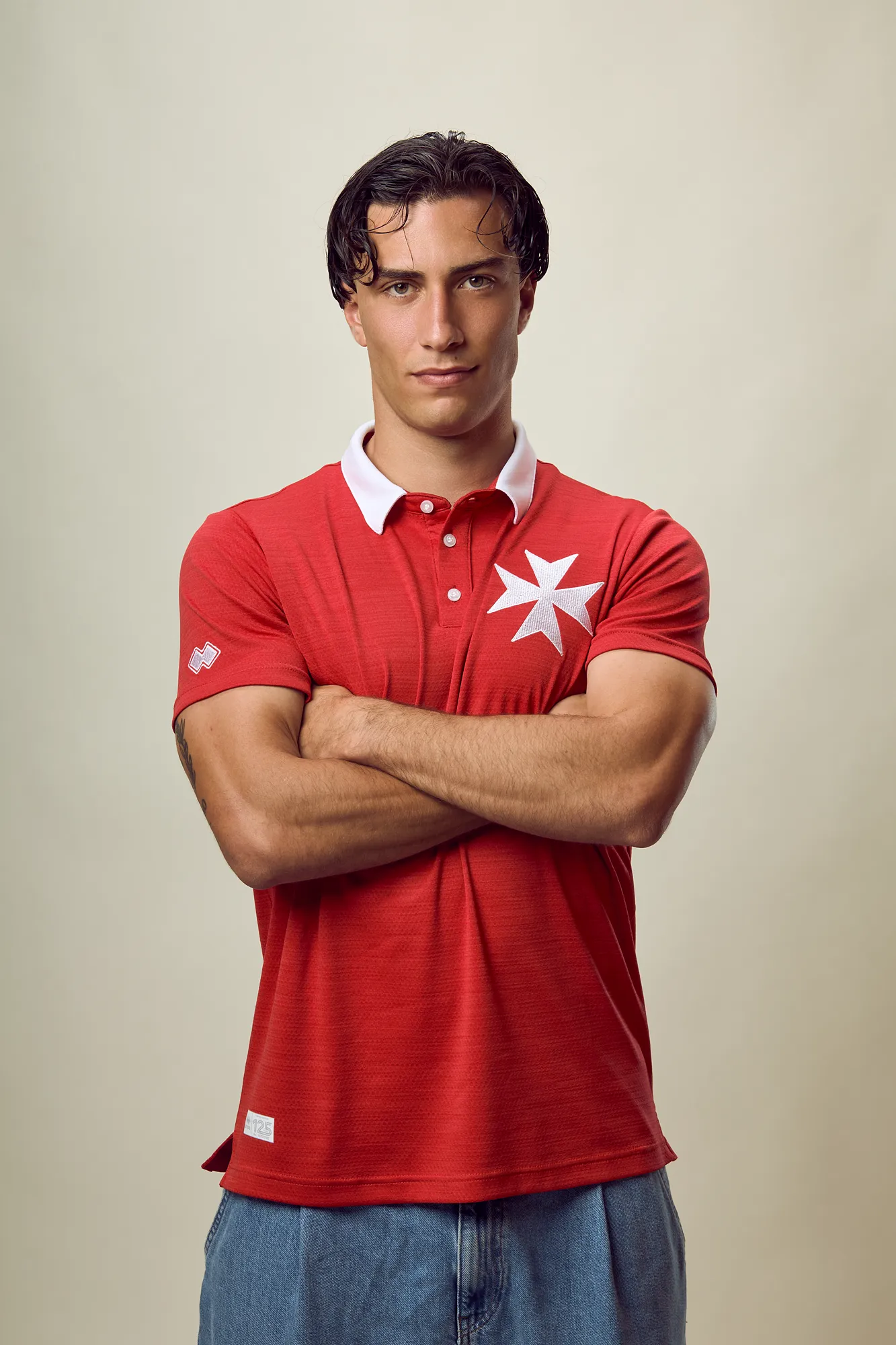 Mfa Cross Red Polo — commercial portrait by Stephen Galea, Malta