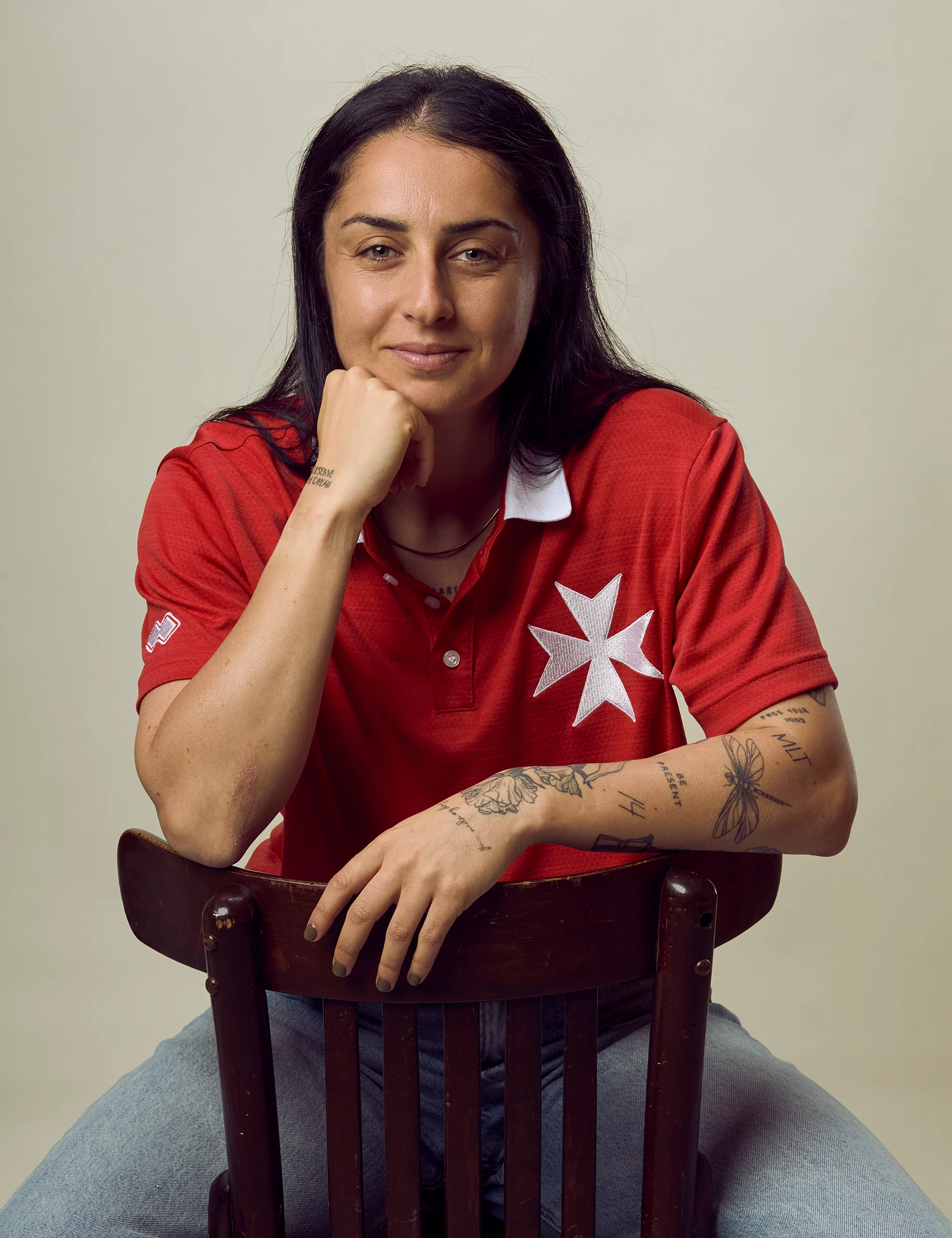 Player Mfa Red Shirt — commercial portrait by Stephen Galea, Malta